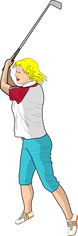 This Free Clip Arts Design Of Golfer Png - Playing Golf Cartoon Png (299x900)
