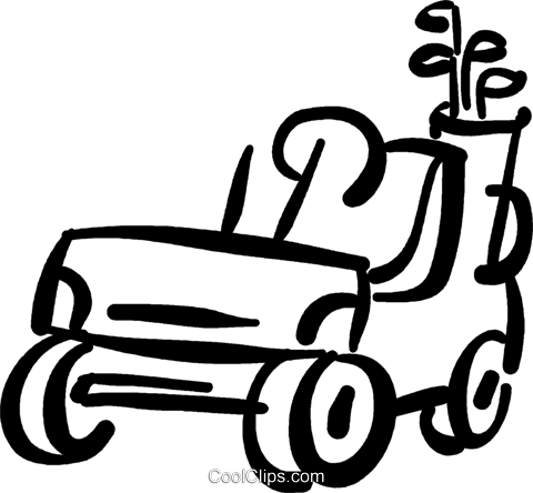 Golf Cart Royalty Free Vector Clip Art Illustration - Golf Black And White Clipart Free Vector (480x444)