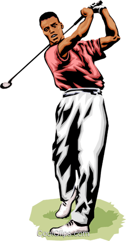 Golfer Making Shot Royalty Free Vector Clip Art Illustration - Pitch And Putt (252x480)