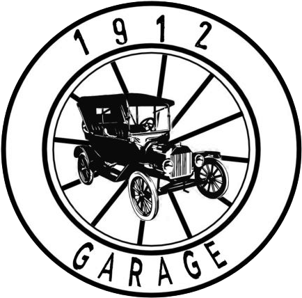 Is Your Ford Ready For 1912 Garage® At Schmit Bros - Retro Old Car Vinyl Wall Art Decal (black) (577x433)