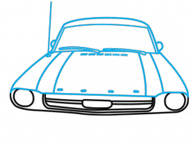 Ford Clipart Blue Mustang - Drawing (640x480)