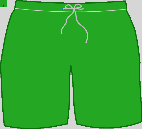 Green Swim Shorts Clip Art At Clker Swim Trunks Clipart - Shorts (600x543)