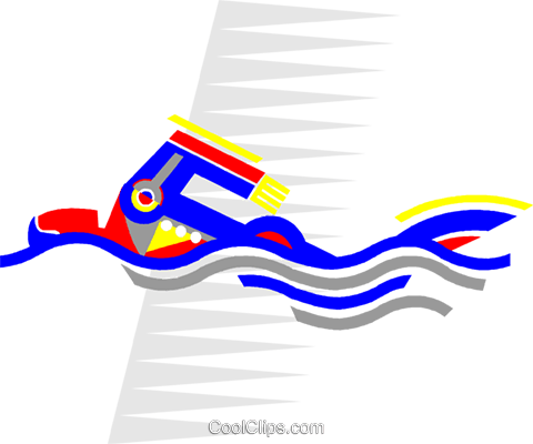 Swimming Royalty Free Vector Clip Art Illustration - Clip Art (480x400)