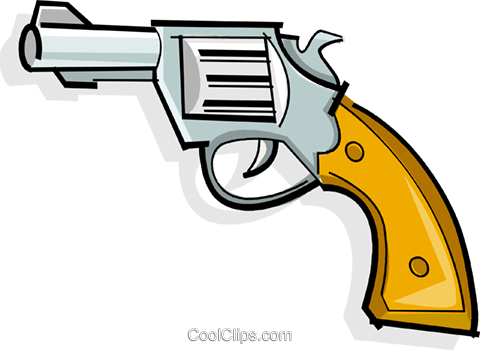 Revolver Royalty Free Vector Clip Art Illustration - Revolver (480x350)