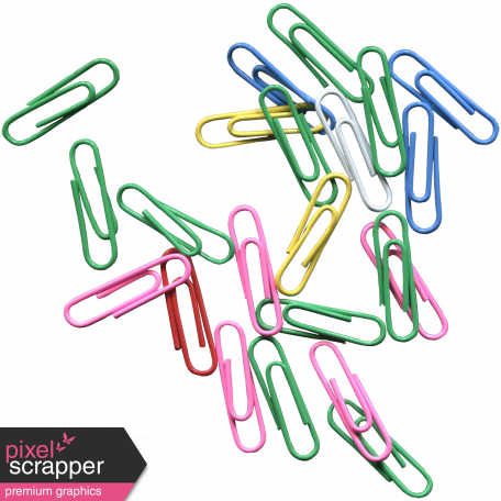 Scattered Paper Clips - Digital Scrapbooking (456x456)