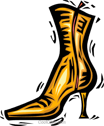 Ladies Boot Royalty Free Vector Clip Art Illustration - Ladies Boot Royalty Free Vector Clip Art Illustration (396x480)