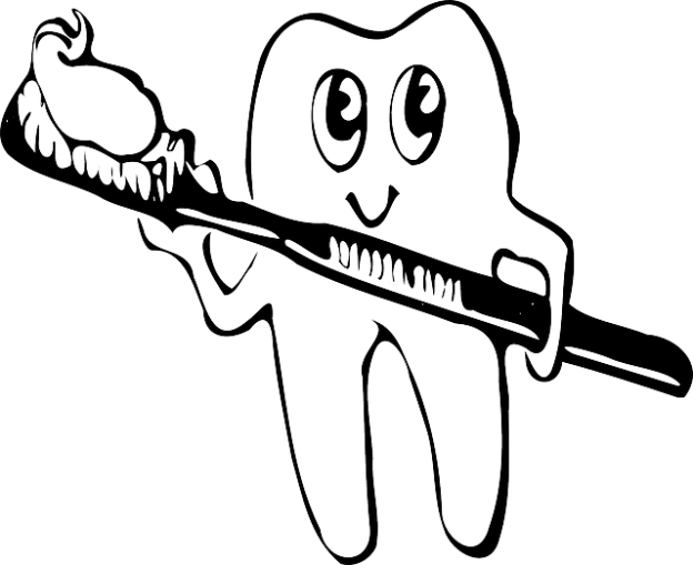 Toothpaste Hacks - Tooth Brush Clip Art Black And White (624x509)