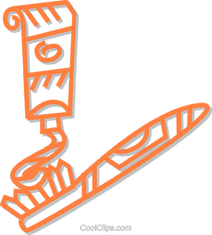Toothpaste With A Toothbrush Royalty Free Vector Clip - Clip Art (434x480)