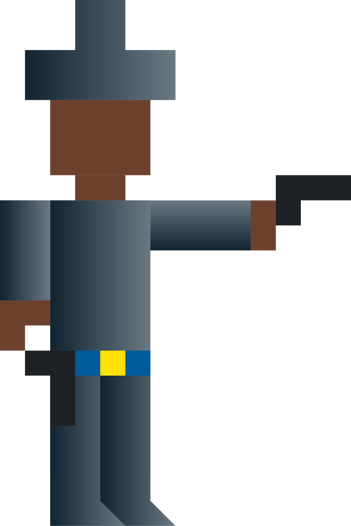 American Frontier Firearm Cowboy Action Shooting Gun - Pixel Man With Gun (500x750)