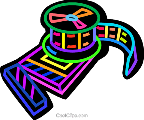Roll Of Film And Clapper Board Royalty Free Vector - Clip Art (480x400)