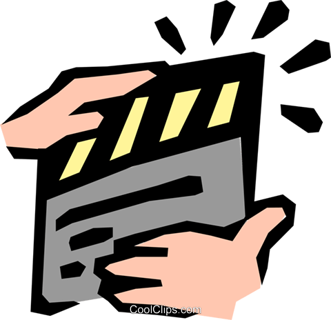 Clapper Boards Royalty Free Vector Clip Art Illustration - Clapper Boards Royalty Free Vector Clip Art Illustration (480x464)