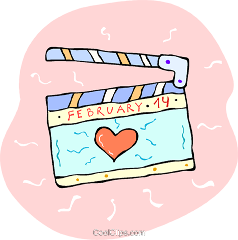 Valentines Day Clapper Board Royalty Free Vector Clip - Png De Claquete Pink (475x480)