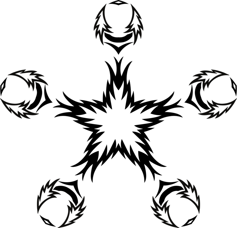 Computer Icons Tattoo Star Polygons In Art And Culture - 3drose Black Dueling Dragons, Wall Clock, 10 (777x750)