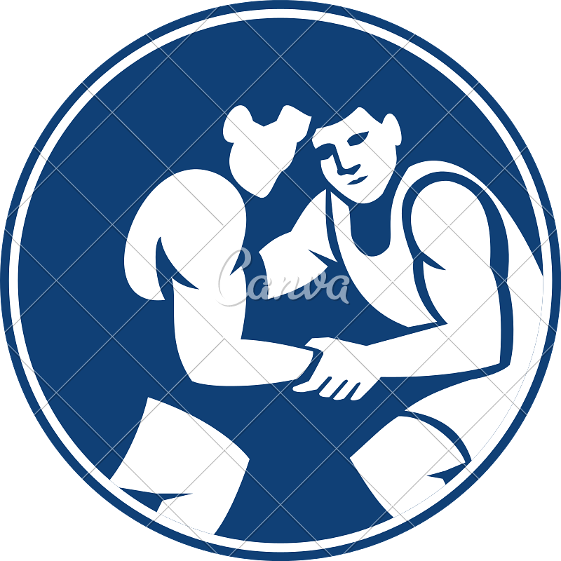 Wrestlers Wrestling Icon Illustration - Wrestling (800x800)