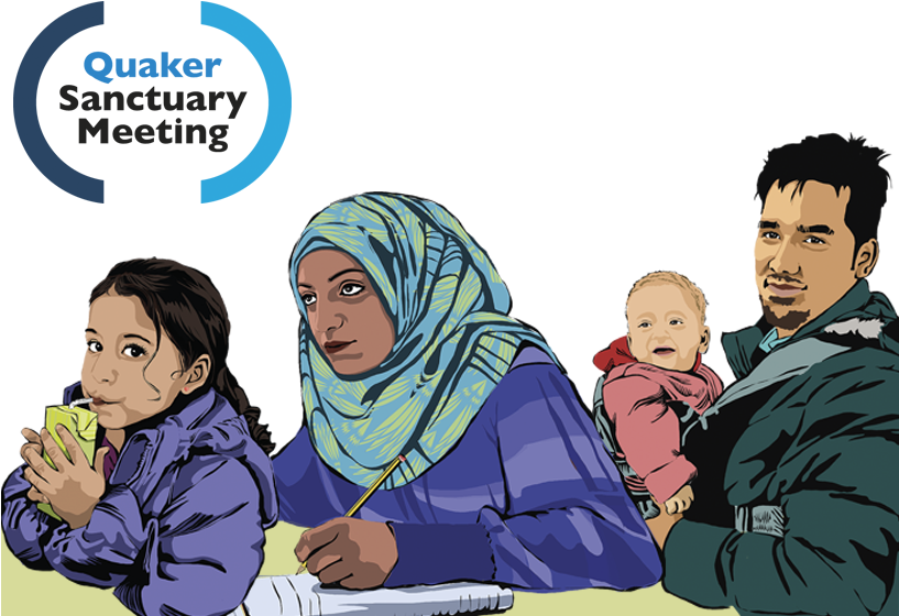 Clip Art Black And White Quaker Asylum And Refugee - Cartoon (816x570)