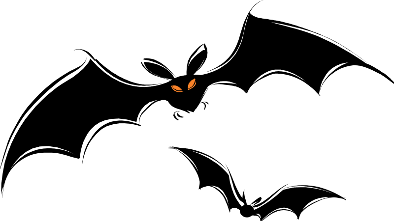 Pin Flying Bats Clipart - Acrostic Poems About Halloween (800x450)