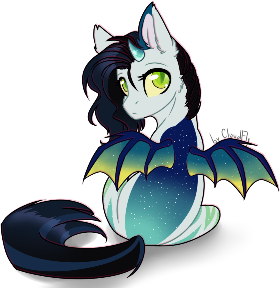 Cloud-fly, Bat Pony, Female, Mare, Oc, Oc - Cartoon (1052x1024)