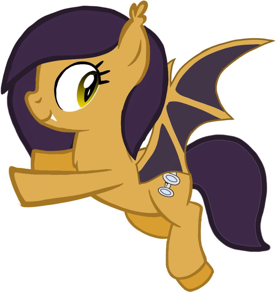 Toyminator900, Bat Pony, Fangs, Flying, Looking Back, - Cartoon (1280x960)