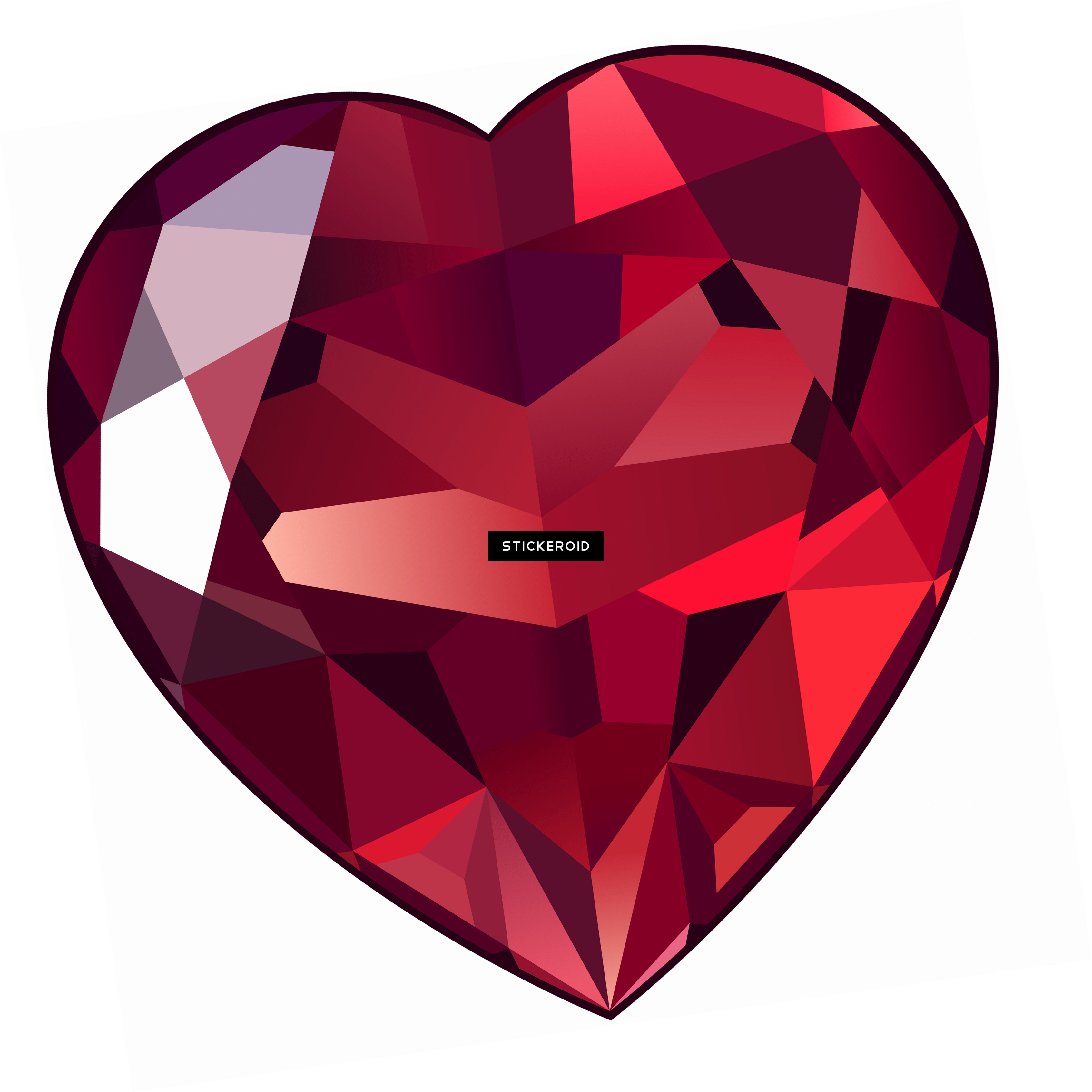 Large Ruby Heart Clipart - Diamond (3387x3388)