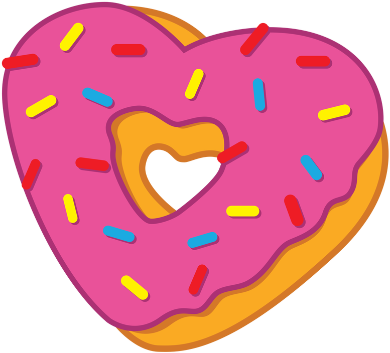 Heart Clipart Donut - Heart Donuts Cartoon (800x800)