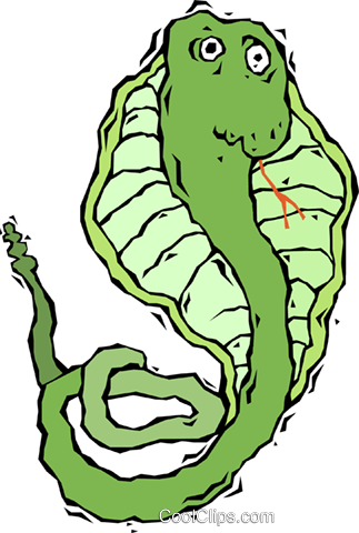 Snake, Cobra Royalty Free Vector Clip Art Illustration - Cartoon Cobras (323x480)