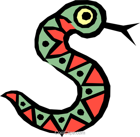 Worm Or Snake Royalty Free Vector Clip Art Illustration - Snakes (480x471)