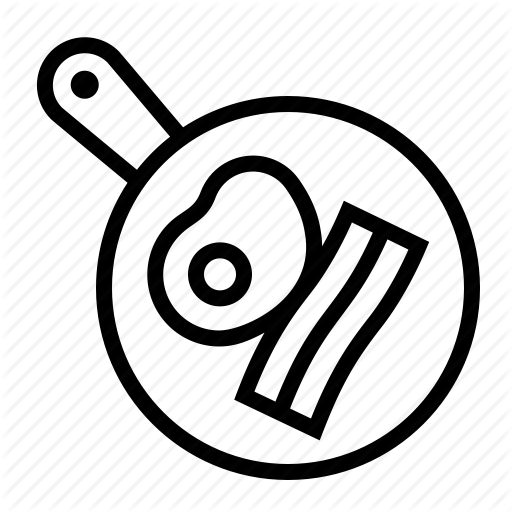 Fried Egg Clipart Fried Egg Breakfast Bacon - Egg And Bacon Sign Black And White (512x512)