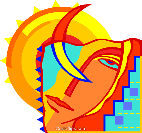 Face With Sun And Moon Royalty Free Vector Clip Art - Teacher (480x452)