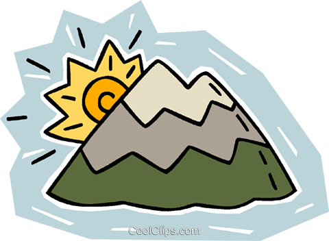 Sun Rising Over A Mountain Royalty Free Vector Clip - Sun Rising Over A Mountain Royalty Free Vector Clip (480x352)