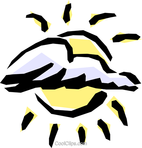 Sun & Clouds Royalty Free Vector Clip Art Illustration - Sun & Clouds Royalty Free Vector Clip Art Illustration (462x480)
