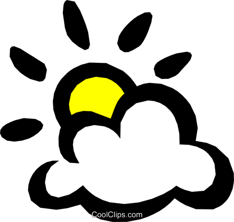 Sun & Clouds Royalty Free Vector Clip Art Illustration - Sonne Und Wolken Clipart (480x456)