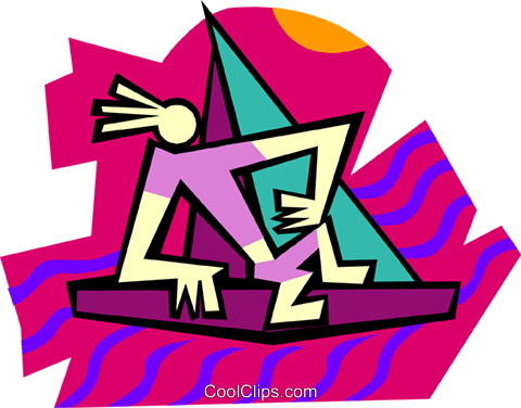 Figure Sailing In The Sun Royalty Free Vector Clip - Figure Sailing In The Sun Royalty Free Vector Clip (480x376)