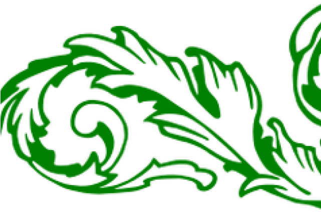 Scroll Clipart Decorative Edge - Grüner Strudel-muster-entwurf Danken Ihnen Karte (640x480)
