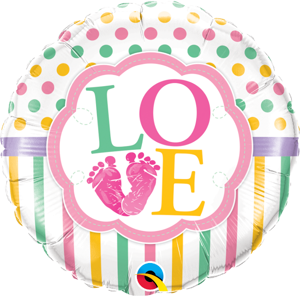 Qualatex Baby Girl Baby Lo Feet Foil Balloon (600x592)