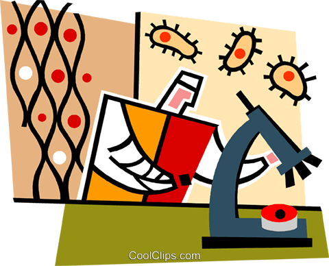 Scientist Looking Through A Microscope Royalty Free - Clip Art (480x388)