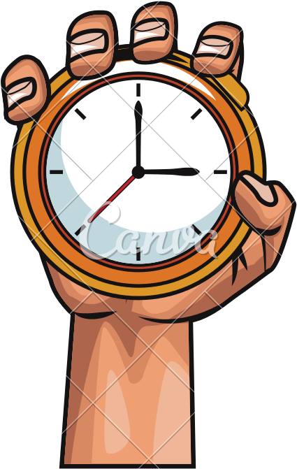 Hand With Pocket Clock Pop Art - Clock Pop Art (800x800)