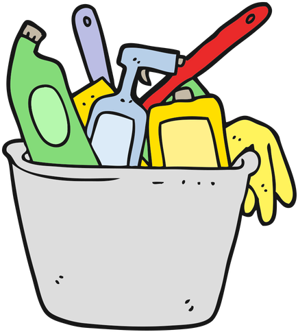 Now Is A Great Time To Clean Up And Organize Your Cleaning Products Cartoon 500x500 Png Clipart Download