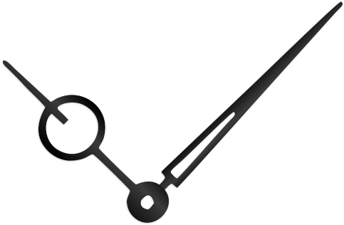 Black Aluminum Clock Hands 70 Mm - Wall Clock (1000x773)