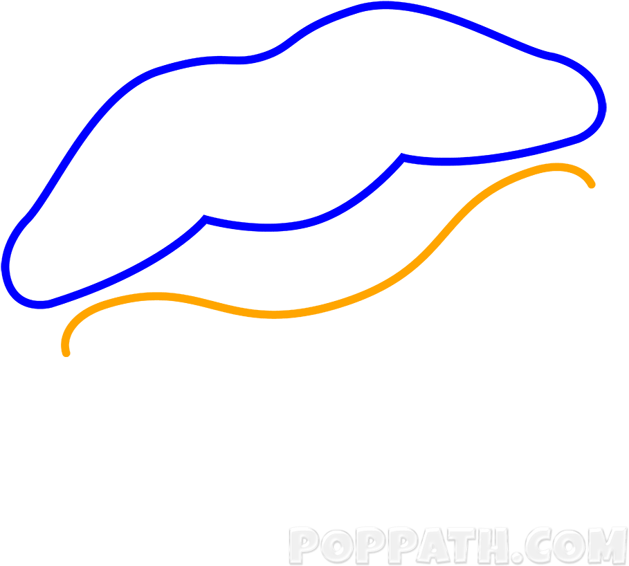 Start With Drawing A Banana Like Shape Or A Crescent - Draw A Kiss Mark (1000x1000)