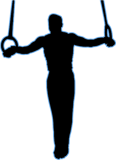 Gymnastics Png - Male Gymnast Black And White (400x574)