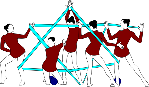 Rhythmic Gymnastics Ribbon Drawing Aesthetic Group - Dibujo Cinta Gimnasia Ritmica (578x340)