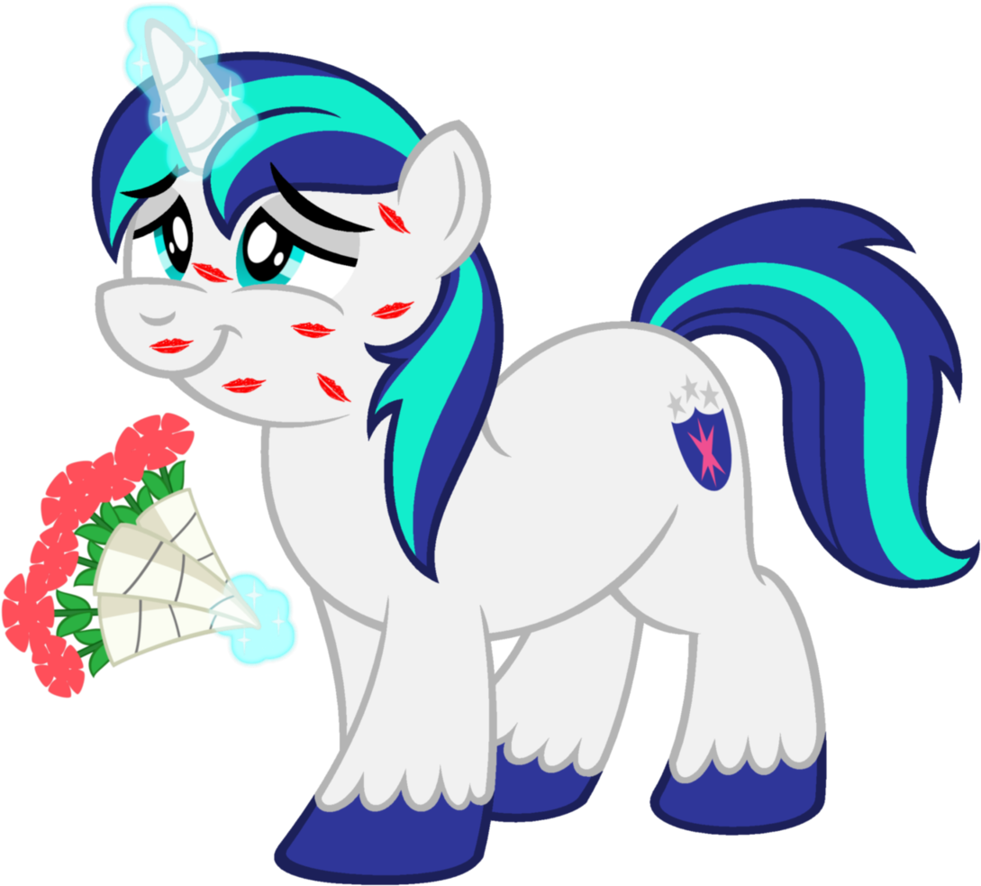 Aleximusprime, Bouquet, Flower, Kiss Mark, Safe, Shining - Cartoon (1112x1024)