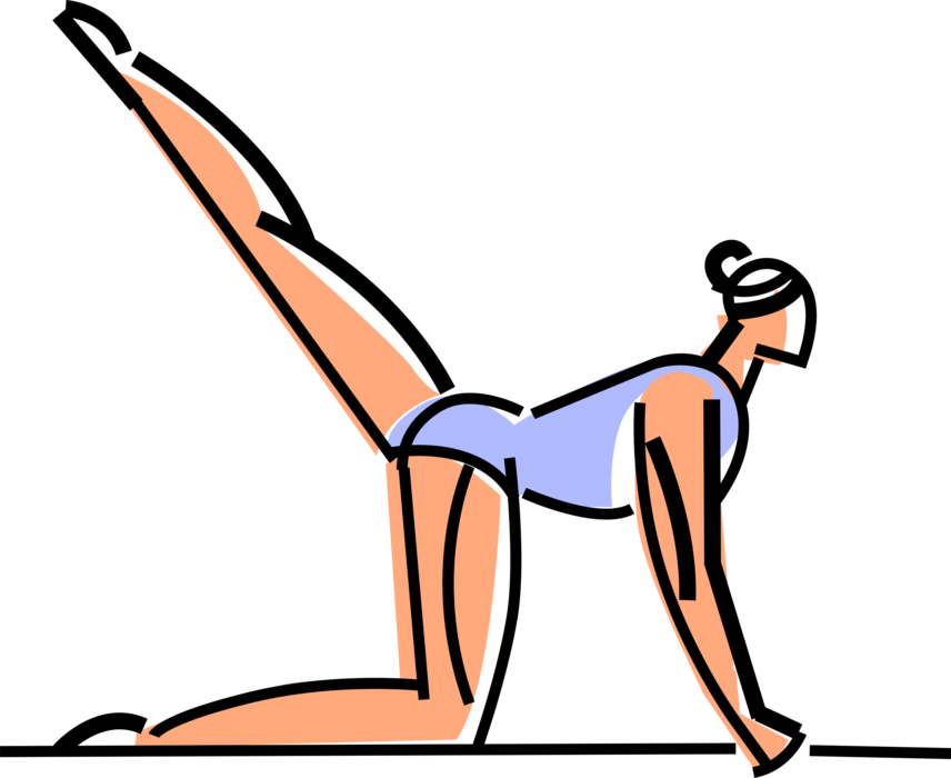 Vector Illustration Of Gymnast Performs On Balance - Vector Illustration Of Gymnast Performs On Balance (856x700)