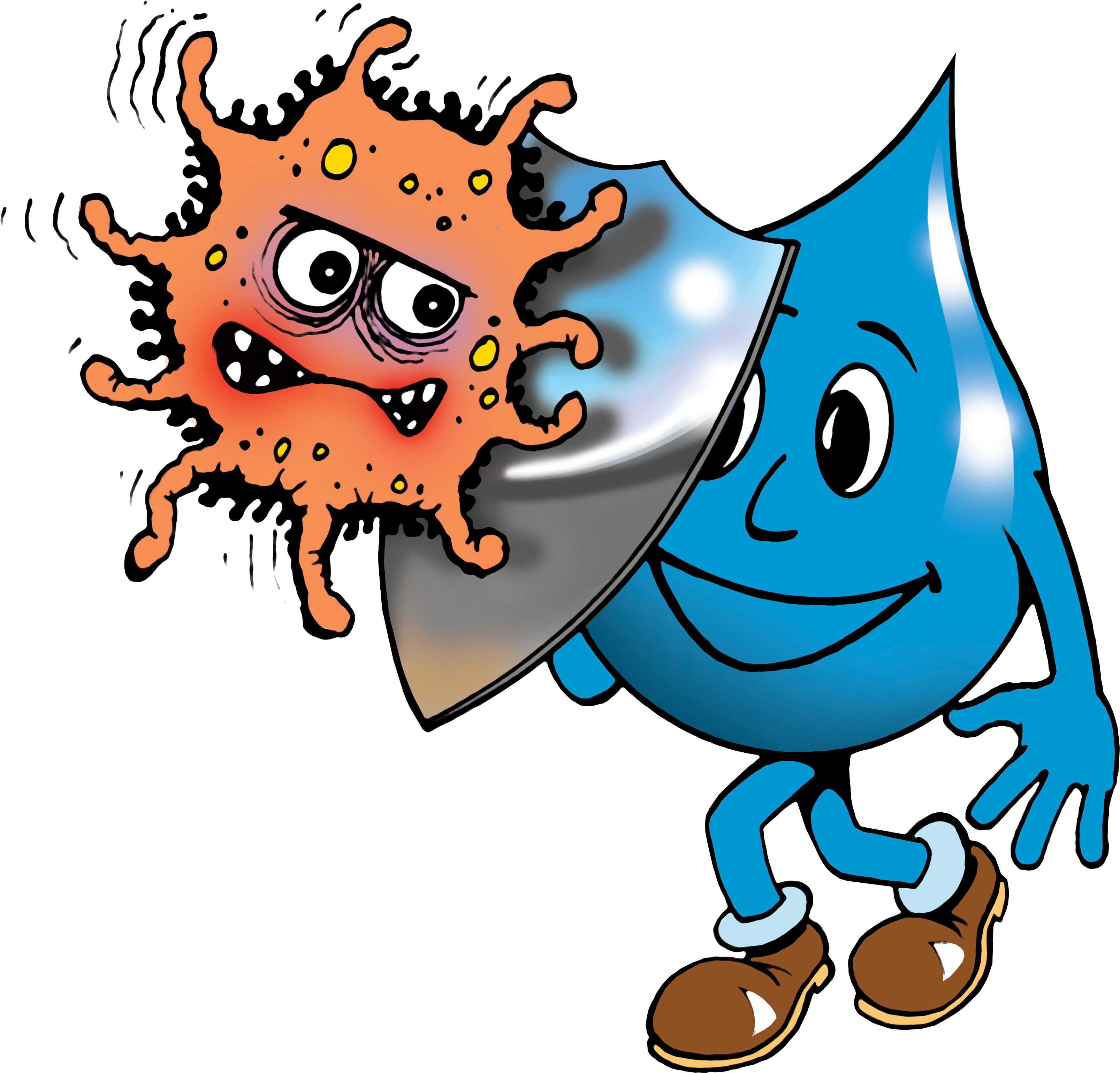 Learning How To Stay Healthy With Life-saving Hygiene - Cartoon (3680x3433)