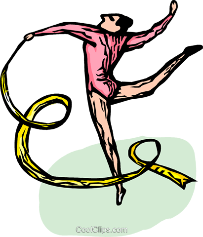 Gymnast Performing The Floor Routine Royalty Free Vector - Clip Art (411x480)