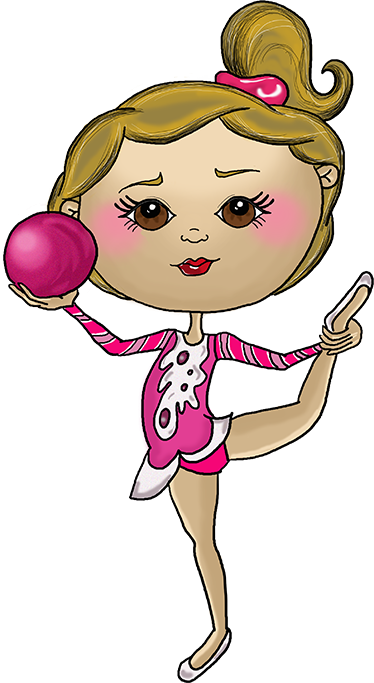 Gymnast Girl Sticker - Cartoon (374x683)