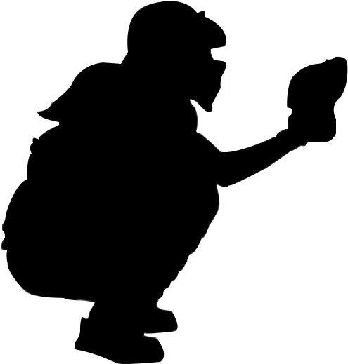 Catcher At Getdrawings Com Free For Personal - Black And White Softball Catcher (600x600)