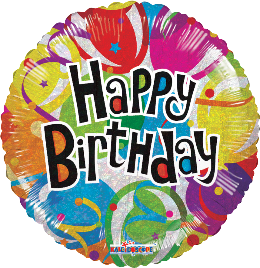 18" Happy Birthday Balloons Balloons All American Balloons - Happy Birthday Holographic Balloon 18 Inch Round - (878x900)