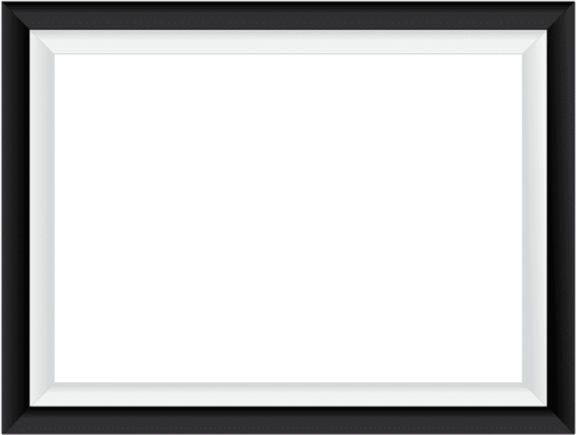 Black White Border Frame Transparent Png Image - Free Smartphone Vector Png (850x642)