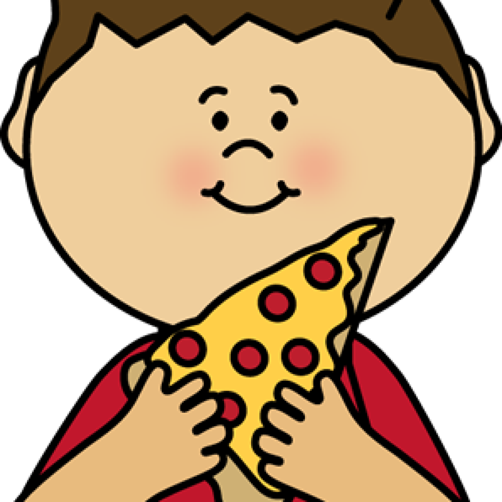 Eating Pizza Clipart Boy Eating Pizza Postacie Do Opisania - Eating Pizza For Coloring (1024x1024)
